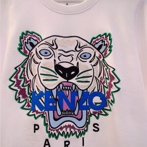 Kenzo  White Sweatshirt with Multicolor Tiger Patch